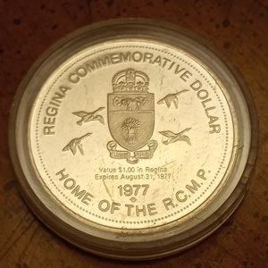 1977 Regina Commemorative Dollar Coin